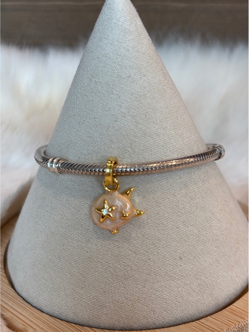 Pandora freshwater pearl collection Puffer Fish Charm